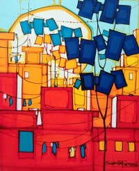 Salman Farooqi, 16 x 20 Inch, Acrylic on Canvas, Cityscape Painting, AC-SF-637